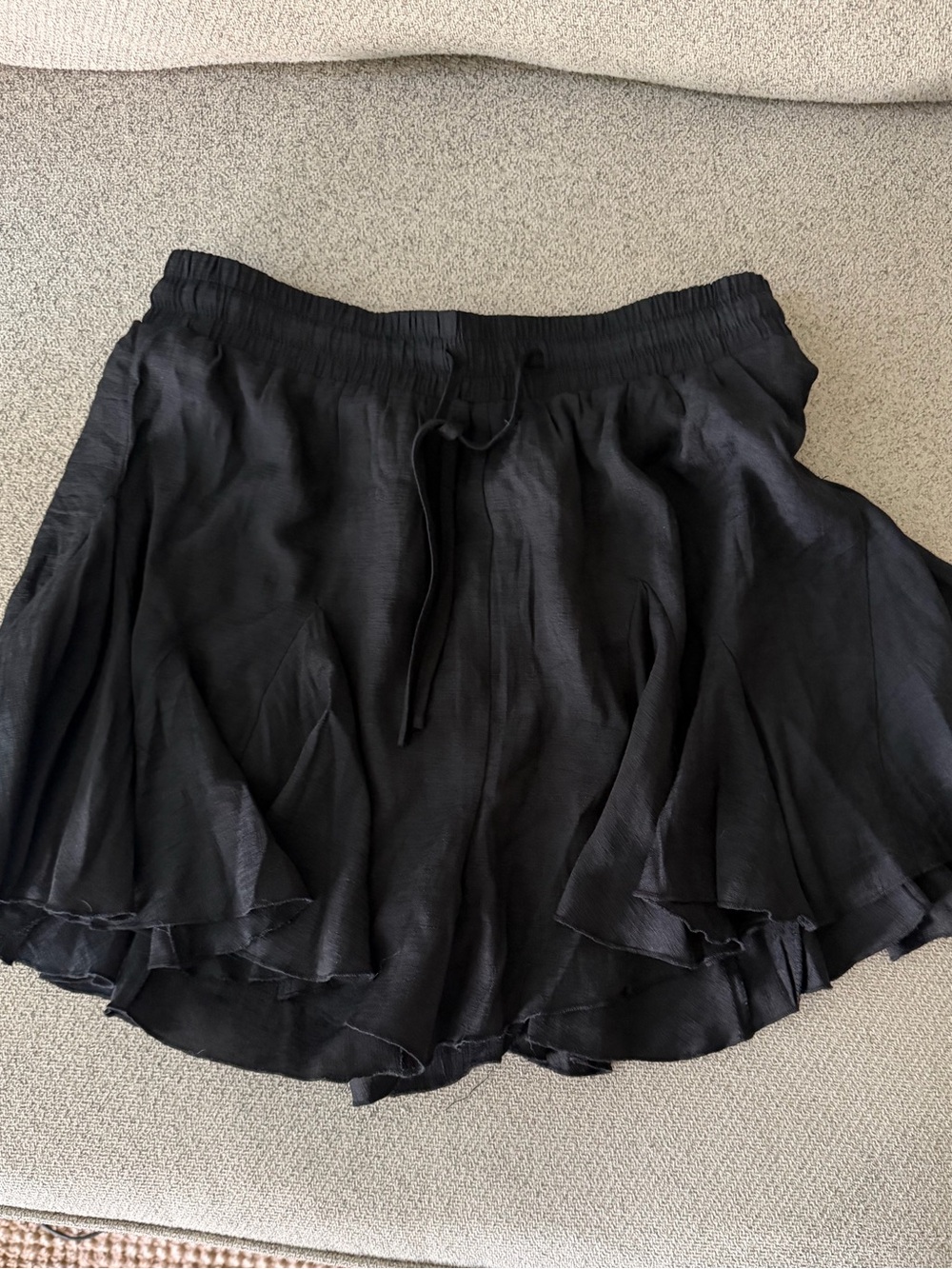 Black Women's Ruffle Lounge Shorts